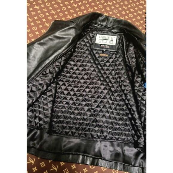 Wilsons BLACK Leather Jacket Womens M Pelle Studio Thinsulate Lined TIE‎ BELT - Picture 2 of 6